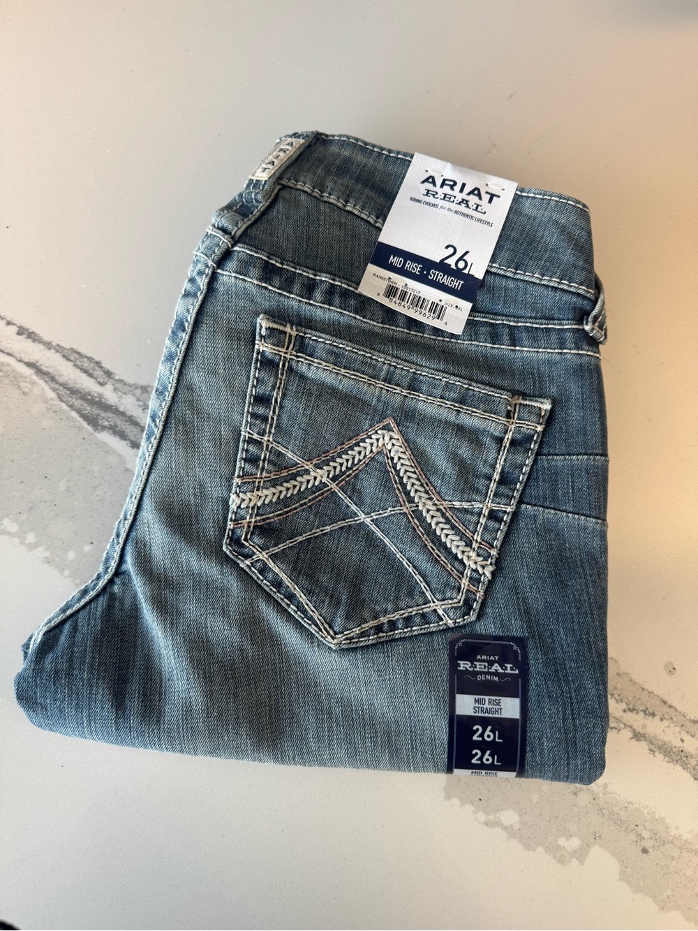 Ariat Light Blue Mid-Rise Straight Jeans
